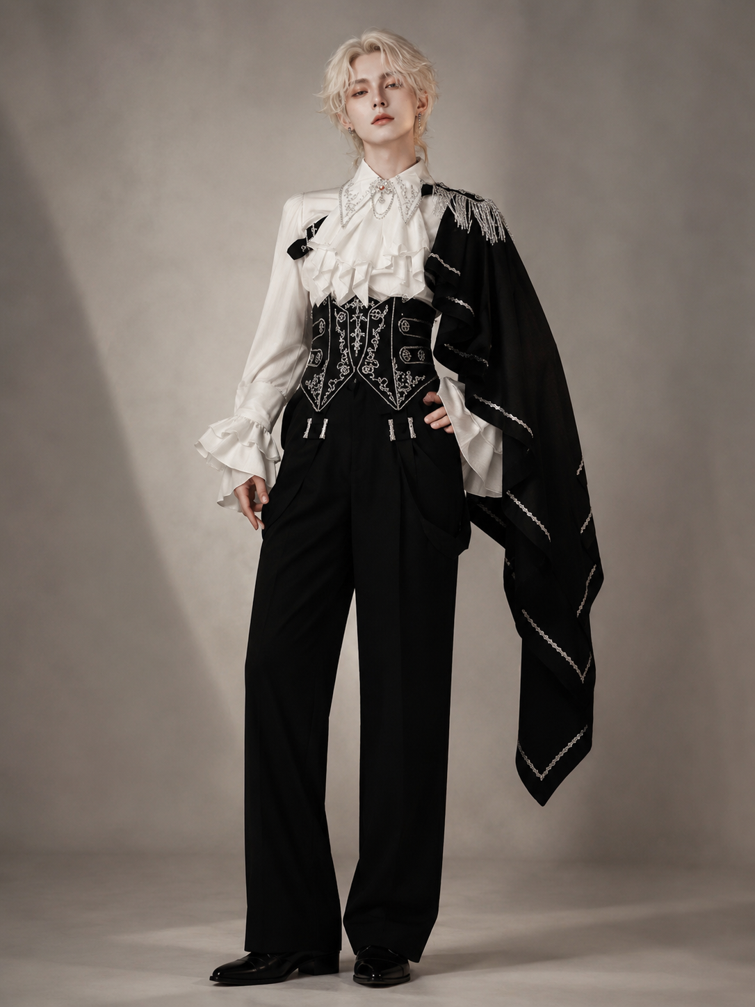 Royal Pact Palace Ouji Set - Black and White Styled Model View 03 Royal Pact Palace Ouji Set in Black and White, styled model view 03